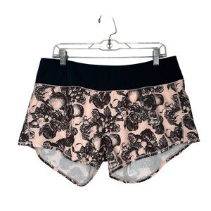 Oiselle Women's Roga Running Shorts Rose Botanical Print Size 12